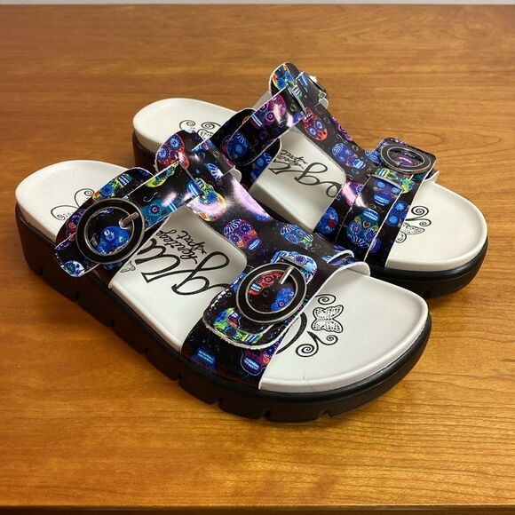 Alegria Vita Sugar Skulls Slide Sandals Size 36 | 6-6.5 - Picture 4 of 14